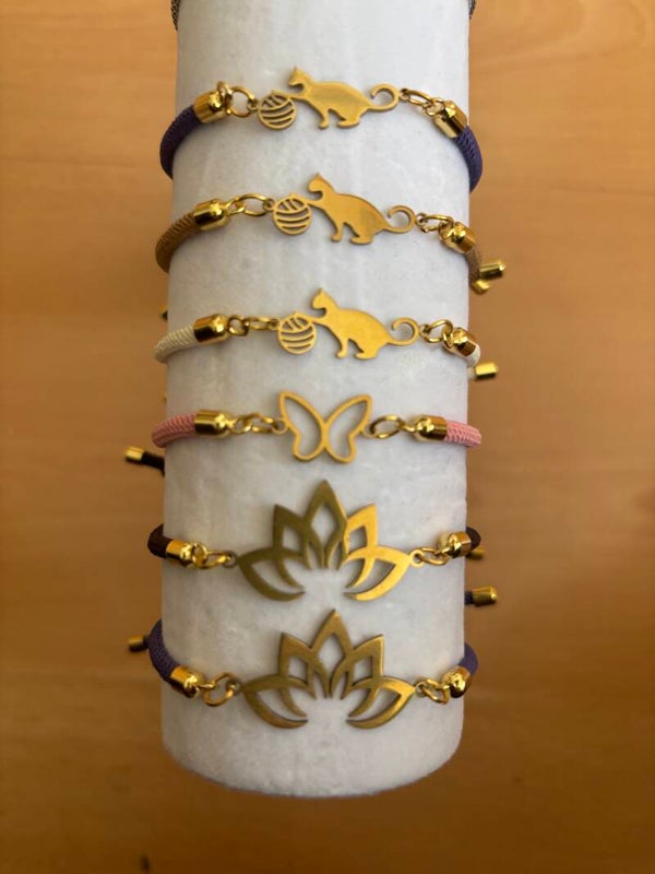Bracelet cordon team dorée
