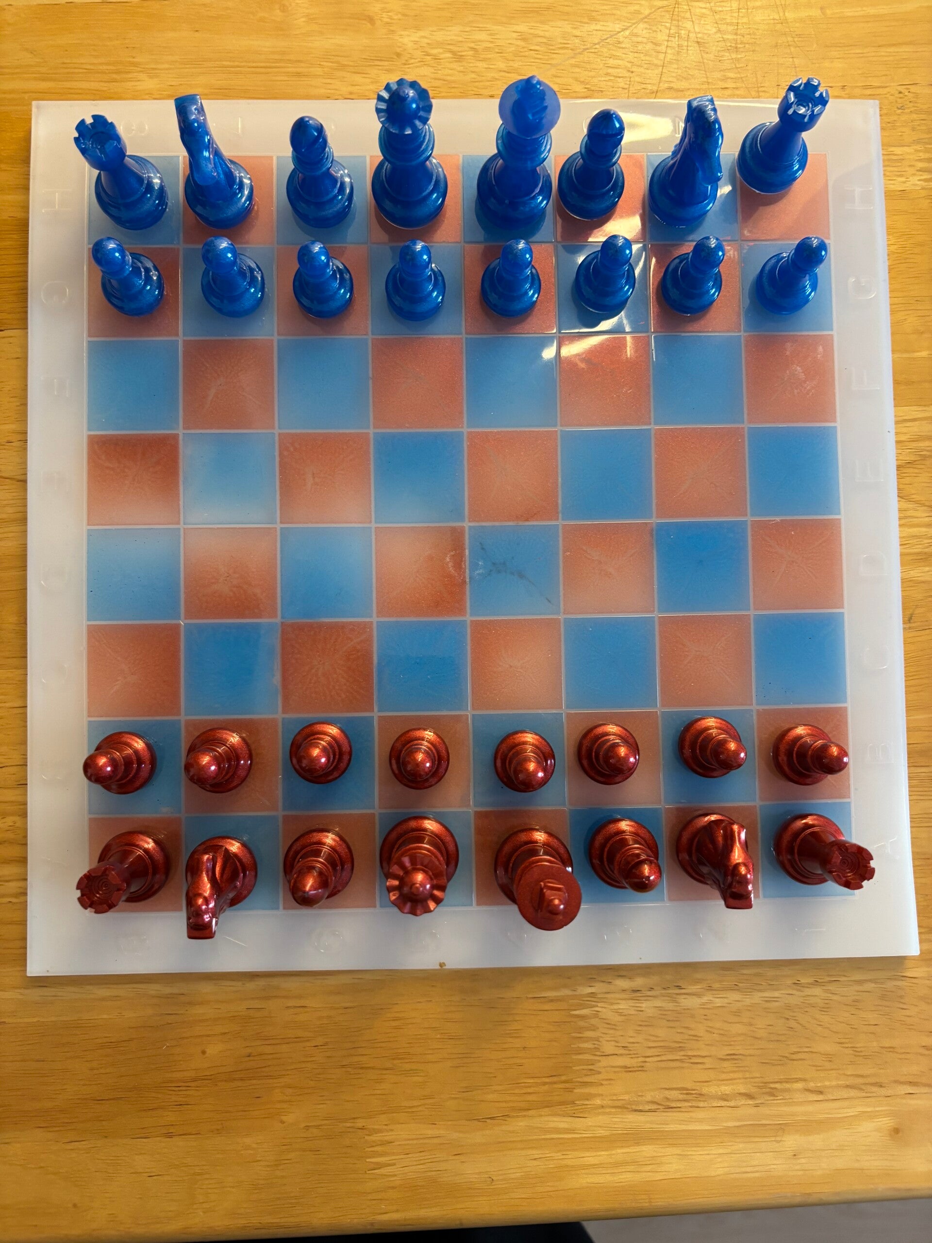 Echequier en résine epoxy