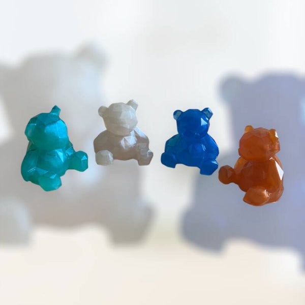 mini veilleuse bébé ours en résine