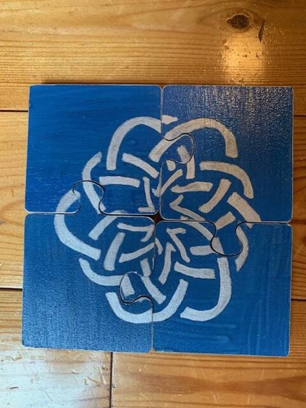 set de 4 sous-verres en bois 2-en -1