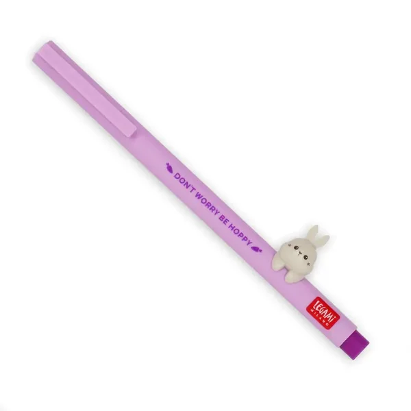 Legami Penna Gel con Animaletto Decorativo Bunny "Don't Worry Be Hoppy" - Lovely Friends