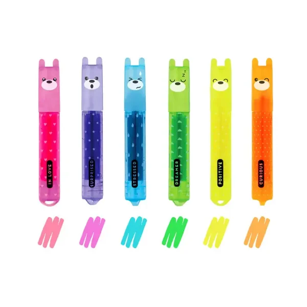 Legami  Set di 6 Mini Evidenziatori - Teddy's Mood