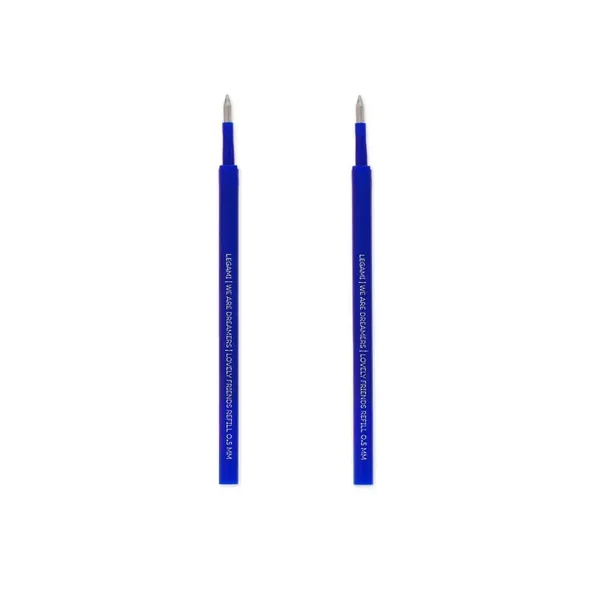 Legami Set di 2 Refill per Penna Gel Lovely Friends - Inchiostro Blu