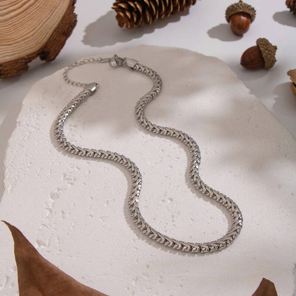 Unisex zilvere schakel ketting