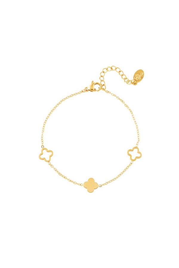 Armband klavertjes Goud