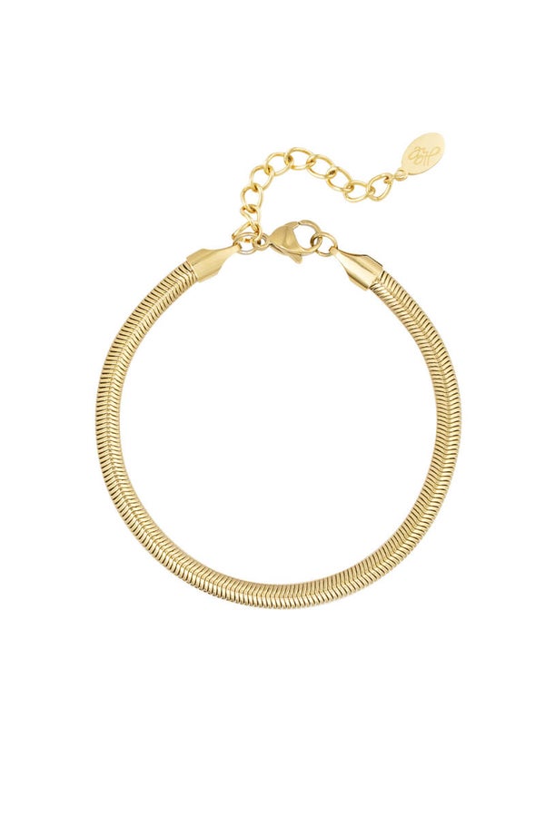Armband platte visgraat Goud