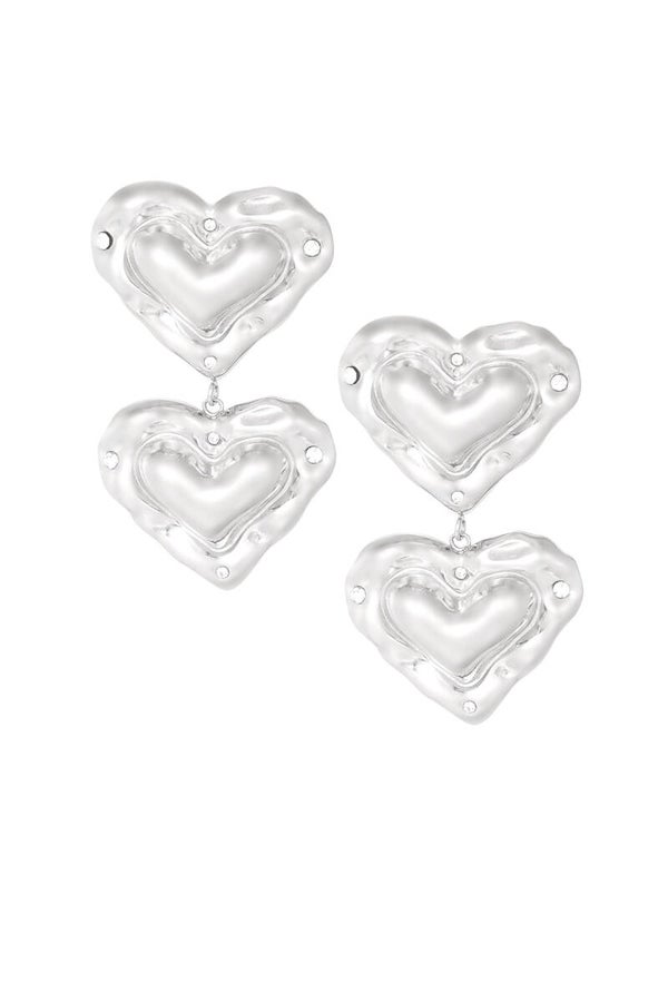 bubbly hearts oorbellen Zilver