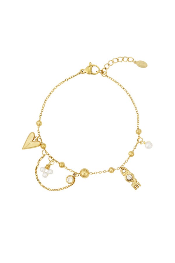 Connected love armband Goud