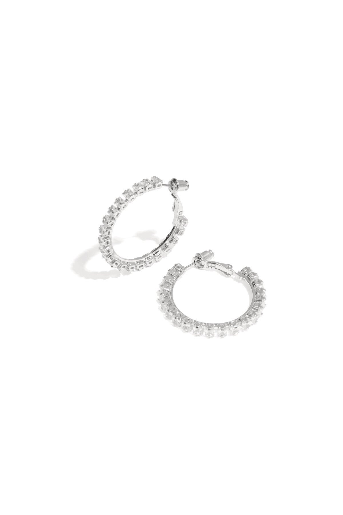 Creolen geometrische elegante luxe oorbellen 2 maten Zilver