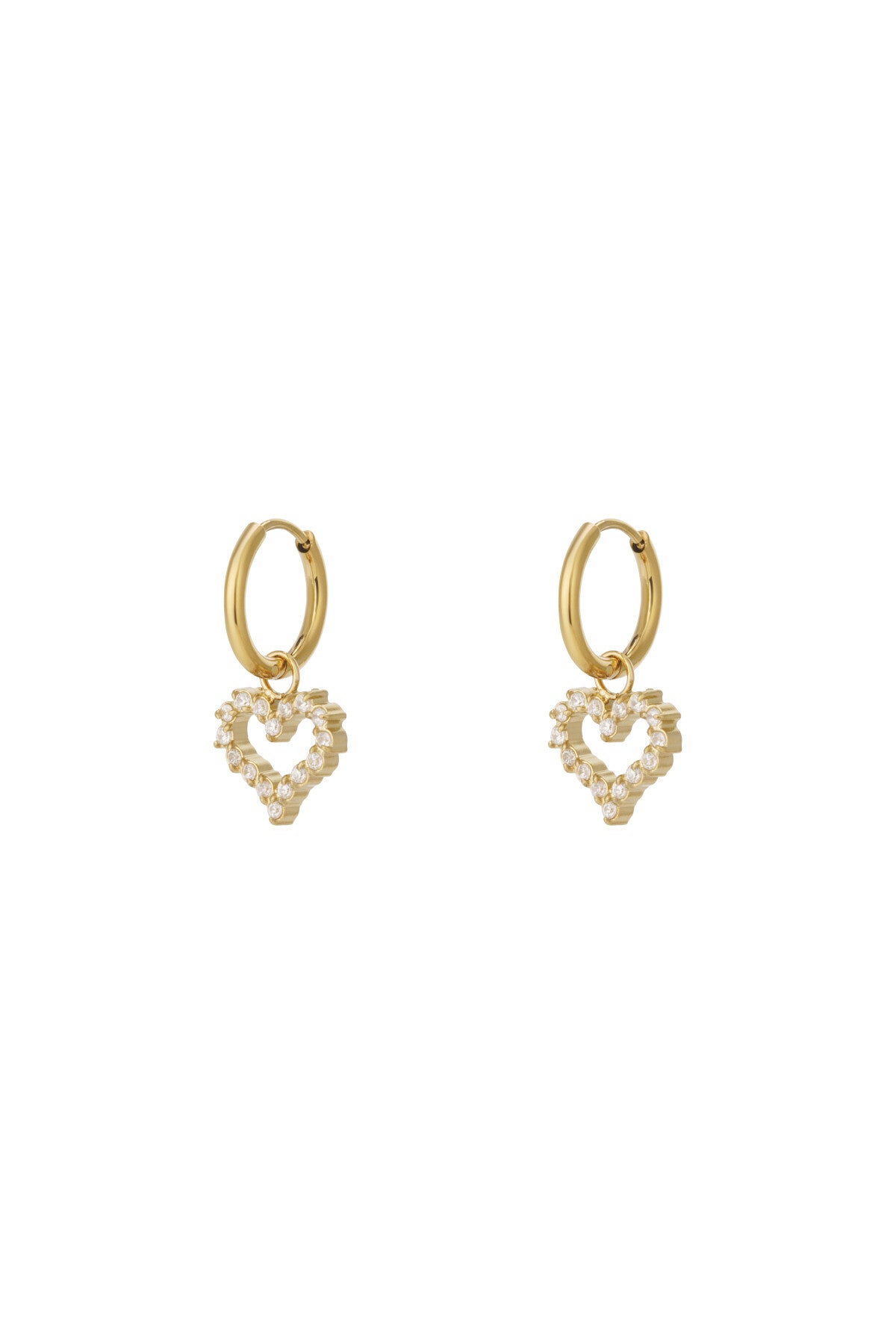 Oorbel met strass-steentjes Goud