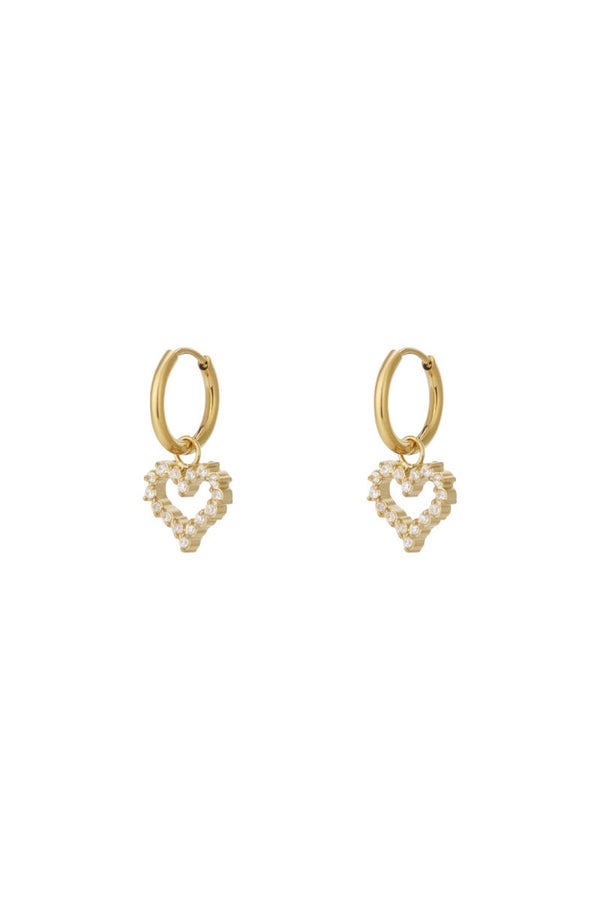 Oorbel met strass-steentjes Goud