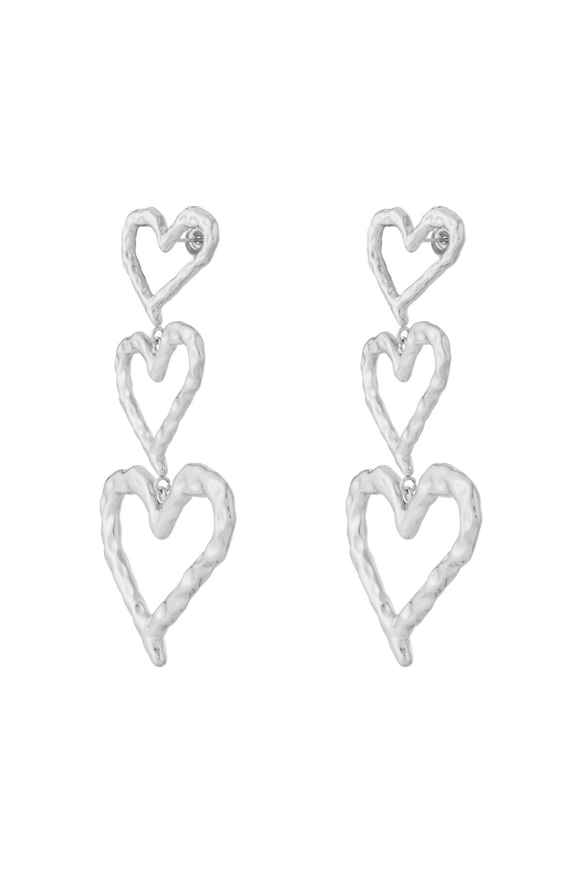 Oorbellen met hartjes Zilver
