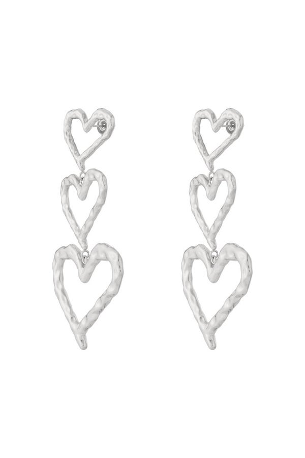 Oorbellen met hartjes Zilver