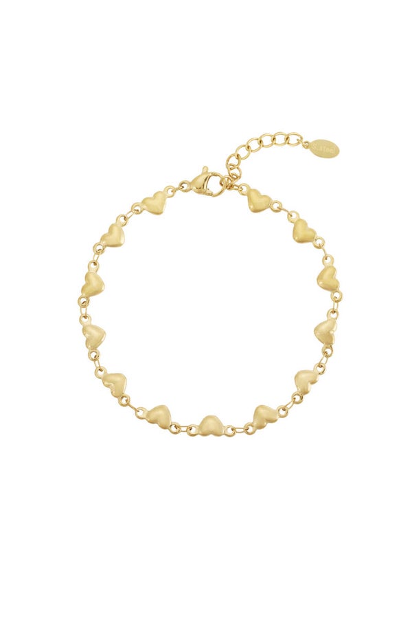 Multi heart armband Goud