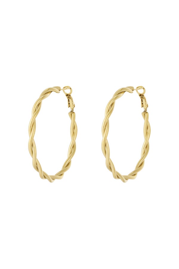 Twisted hoop earrings Goud