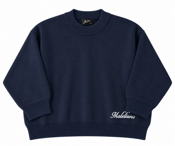 Malelions Junior Knitted Script Sweater Navy