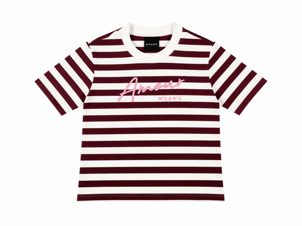 Nik&Nik cassidie T-Shirt off white/Deep Burgundy