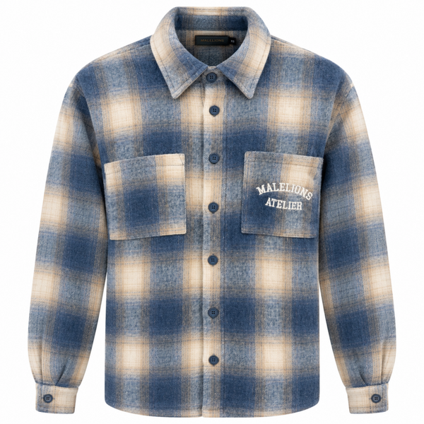 Malelions Men Atelier Flannel Shirt Navy