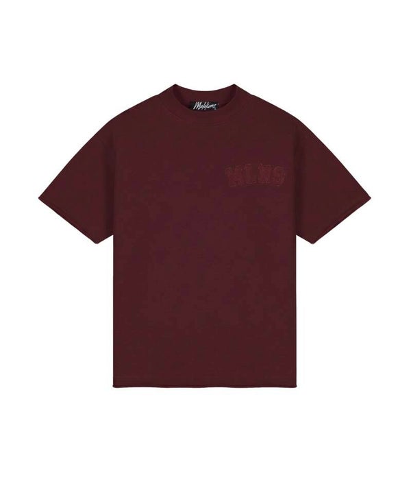 Malelions Men Heavyweight Applique T-Shirt | Burgundy