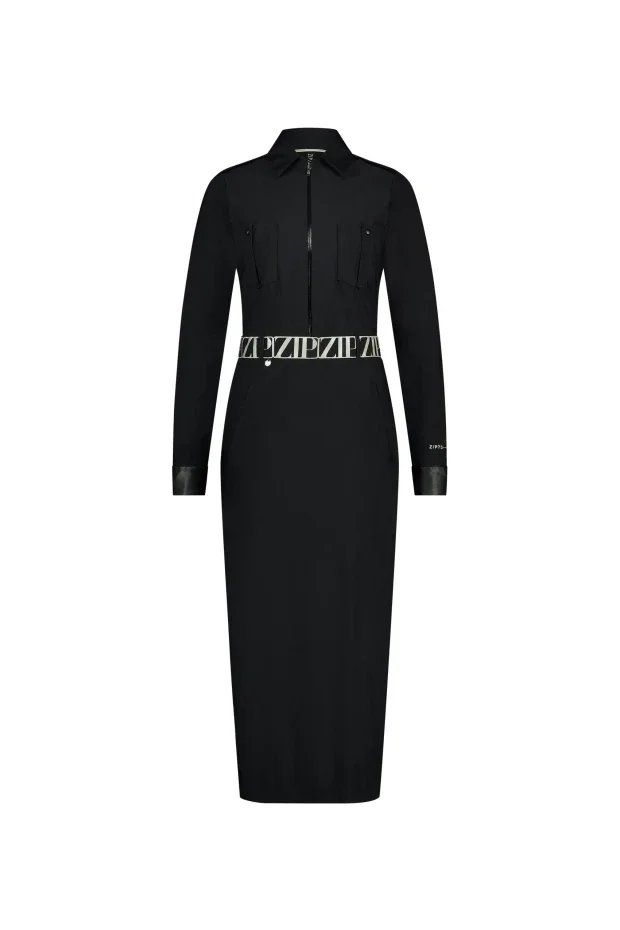 Zip73 LONGDRESS ZIP W25/622/01/001 001 BLACK
