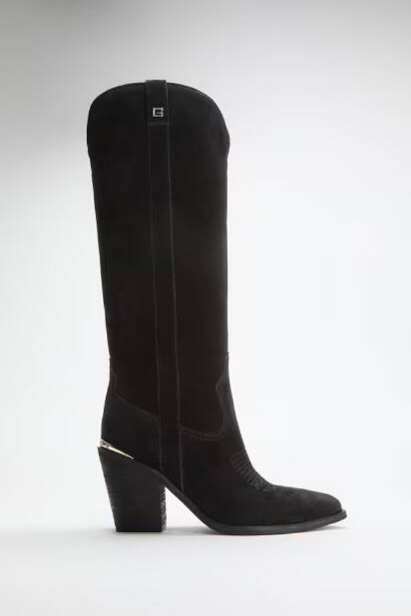Guess laars hoog zwart suede