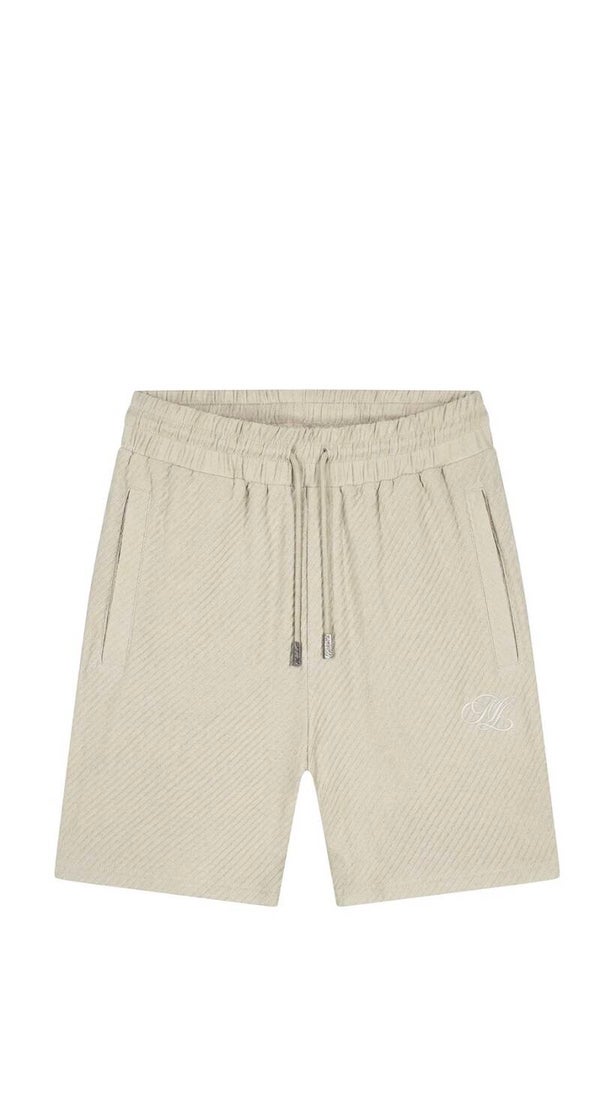 Malelions Men Diagonal Seersucker Shorts | Light Beige