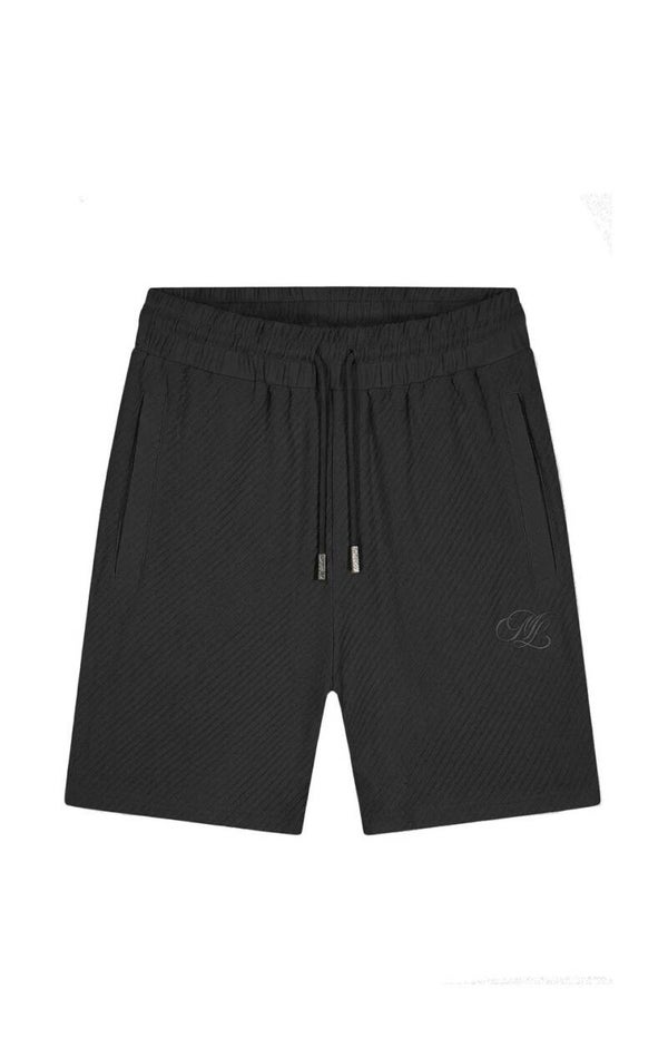 Malelions Men Diagonal Seersucker Shorts | Black
