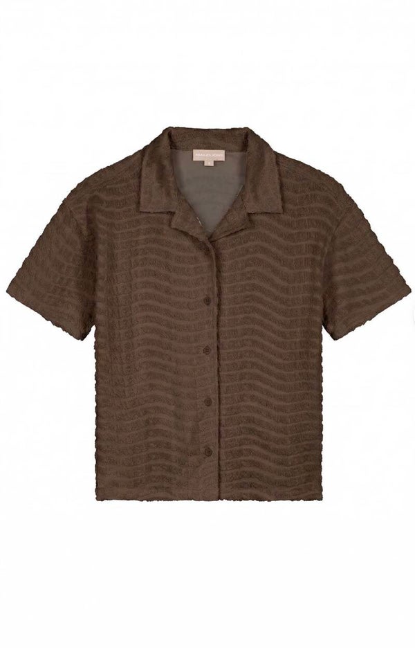 Malelions Women Monogram Wave Towelling Shirt | Espresso