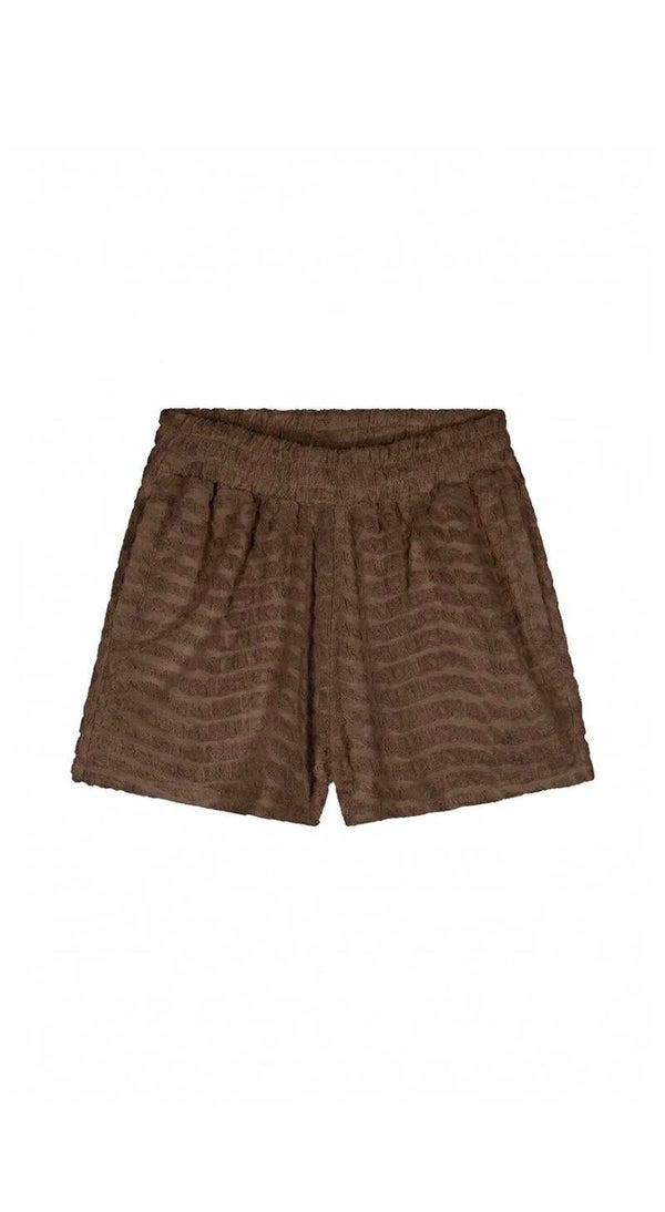 Malelions Women Monogram Wave Towelling Shorts | Espresso