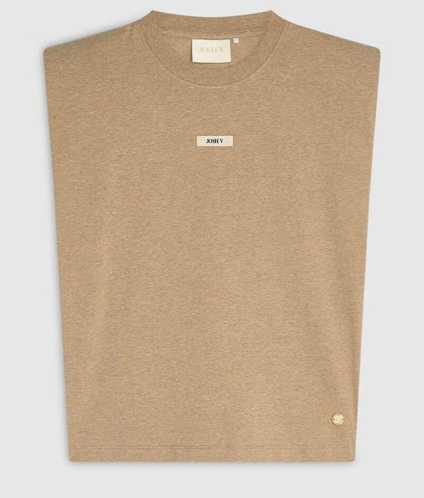 JV-SUE regular fit T-shirt met schoudervulling - light khaki melange