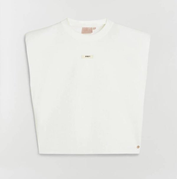 SUE T-shirt met schoudervulling - off white
