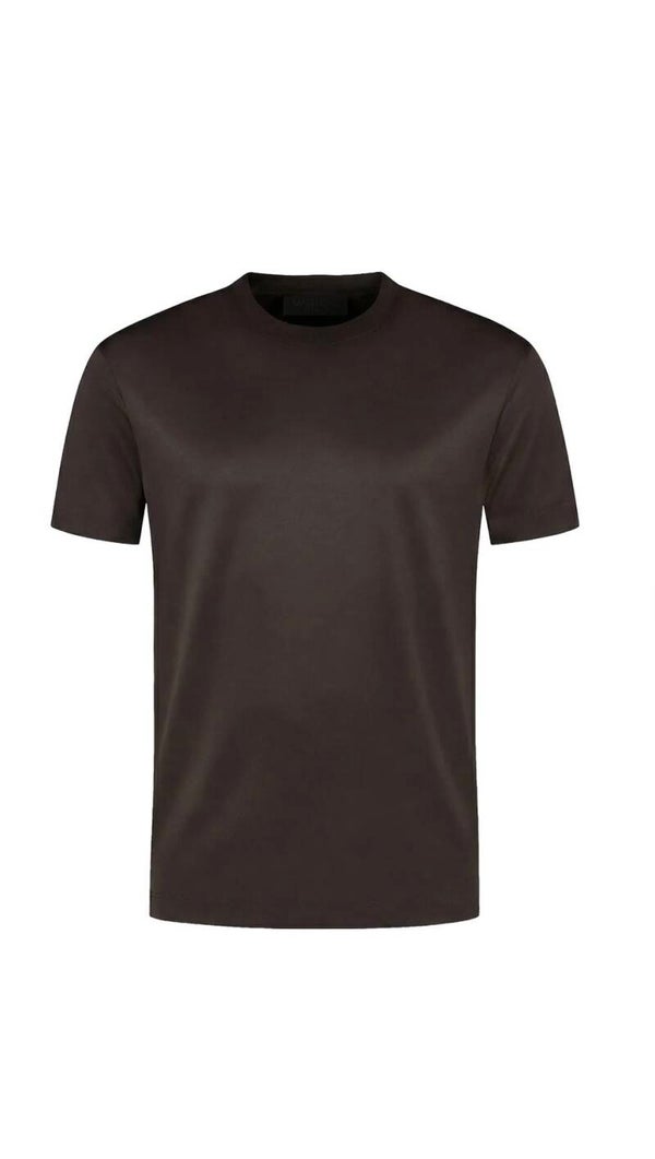 Malelions Premium Mercerized Cotton T-Shirt | Dark Brown
