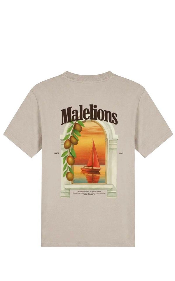 Malelions Men Yacht Window T-Shirt | Taupe