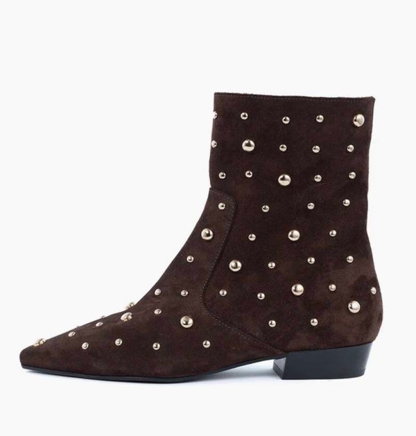 Babouche Lux | Enkellaars Donker Bruin