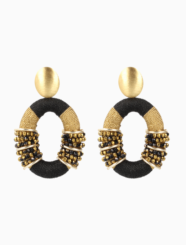LOTT.GIOIELLI Goudkleurige Oorbellen Elle Combi Oval L Deluxe