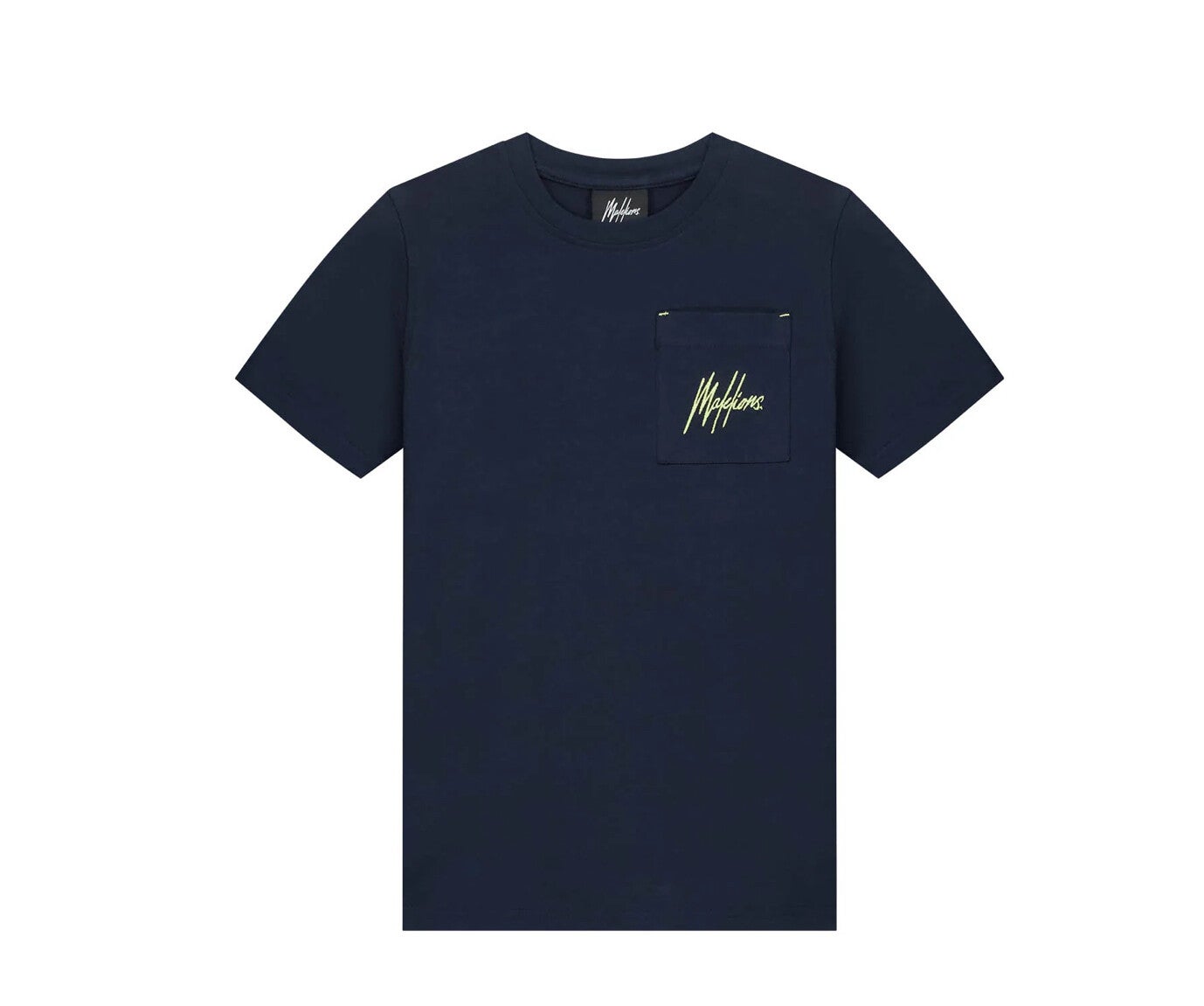 Malelions Junior Counter T-Shirt | Navy/Bright Yellow