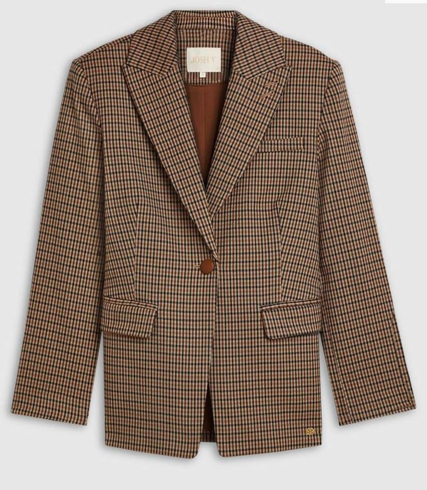 JV-BERYL getailleerde blazer - brown check