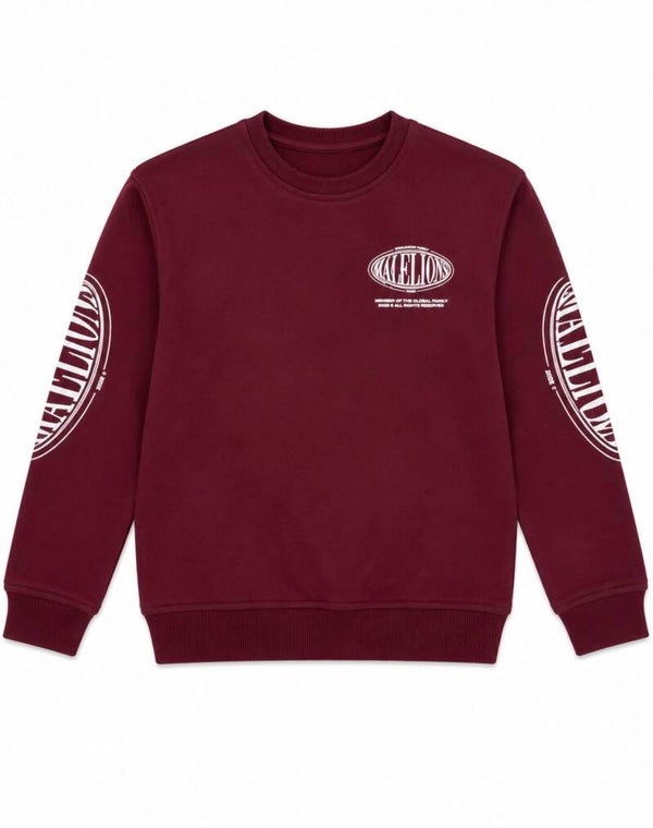 Malelions Junior Relaxed Lifestyle Sweater Burgundy