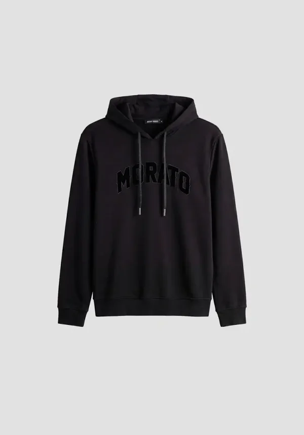 Antony Morato BLACK RELAXED-FIT HOODIE IN TERRY