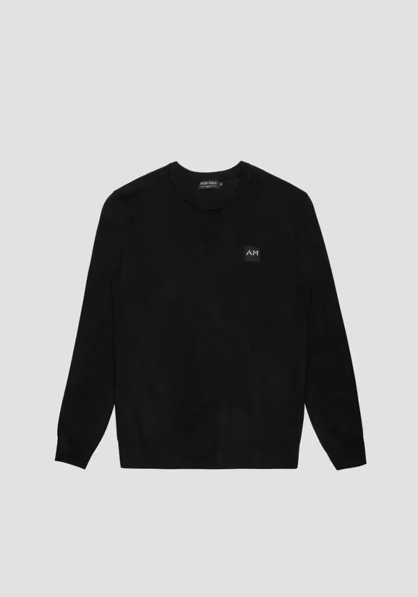 Antony Morato SLIM FIT VISCOSE BLEND JERSEY WITH LOGO PATCH