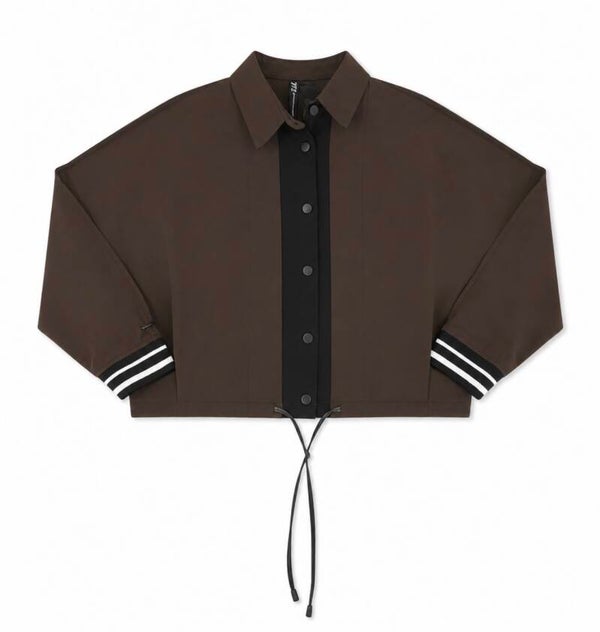 Zip 73 blouse double closure chocolat brown