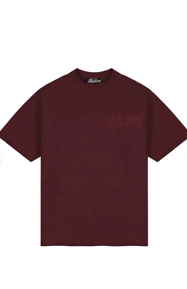 Malelions Men Heavyweight Applique T-Shirt | Burgundy