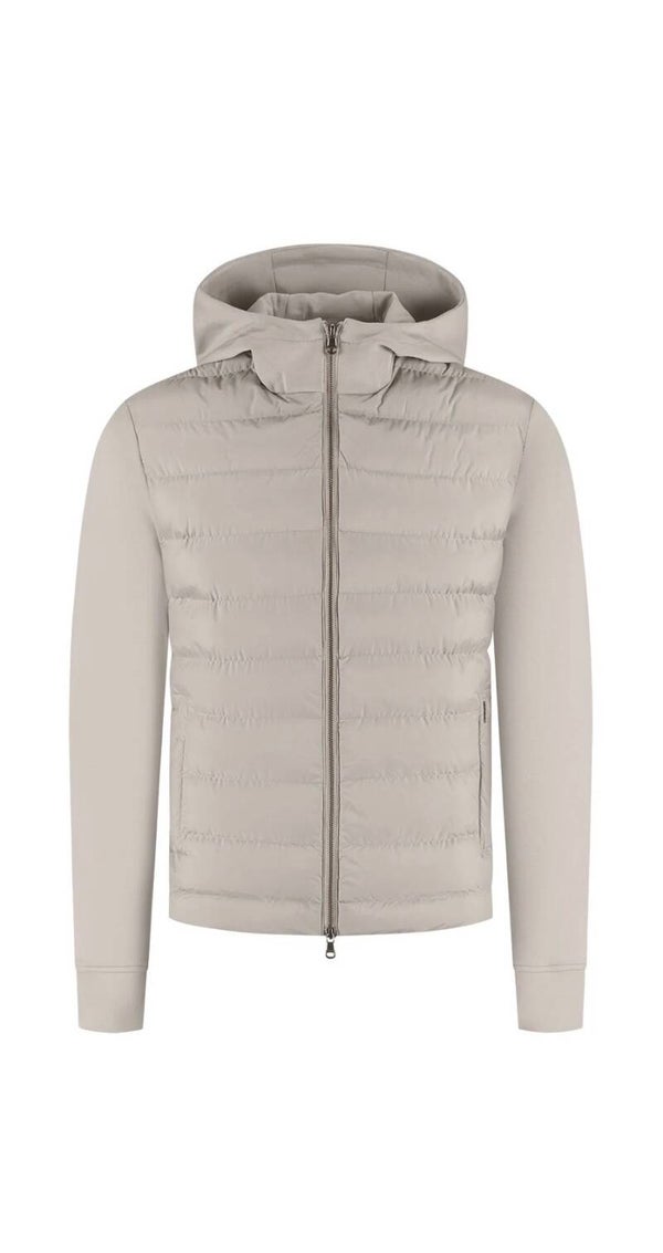 Malelions Premium Hooded Hybrid Jacket | Taupe