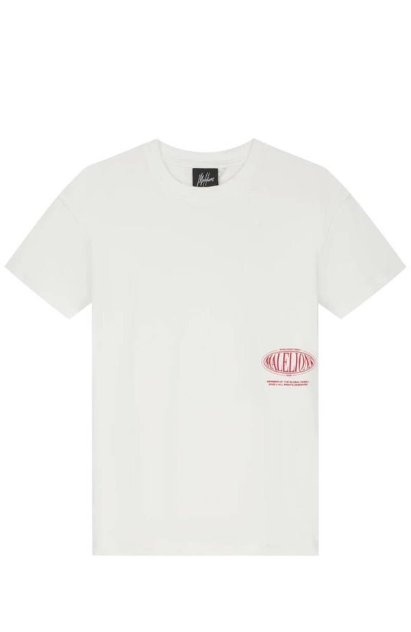Malelions Junior Relaxed White Heron T-Shirt | Off-White/Red