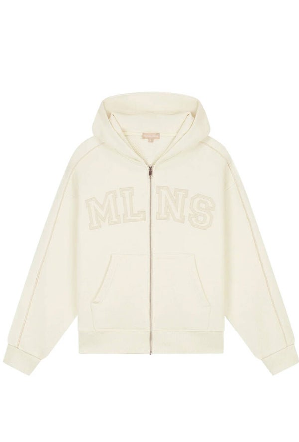 Malelions Women Varsity Zip Hoodie | Cream