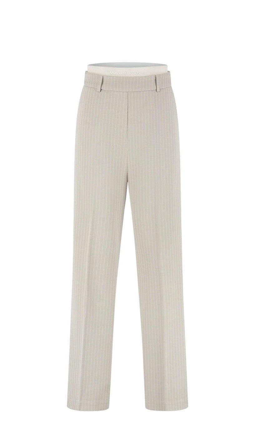 Malelions Women Pinstripe Pantalon | Sand