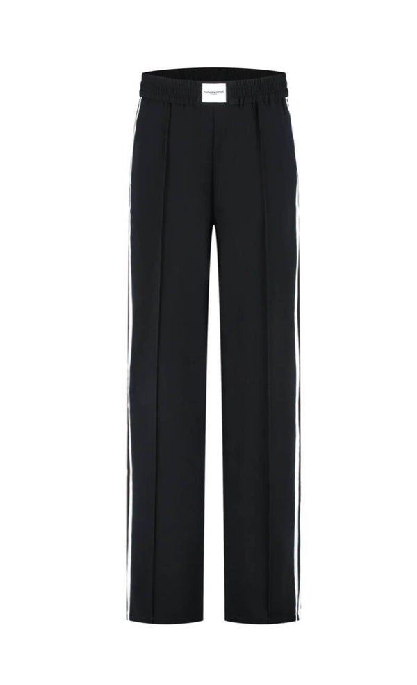 Malelions Women Studio Loose Fit Pants | Black/White