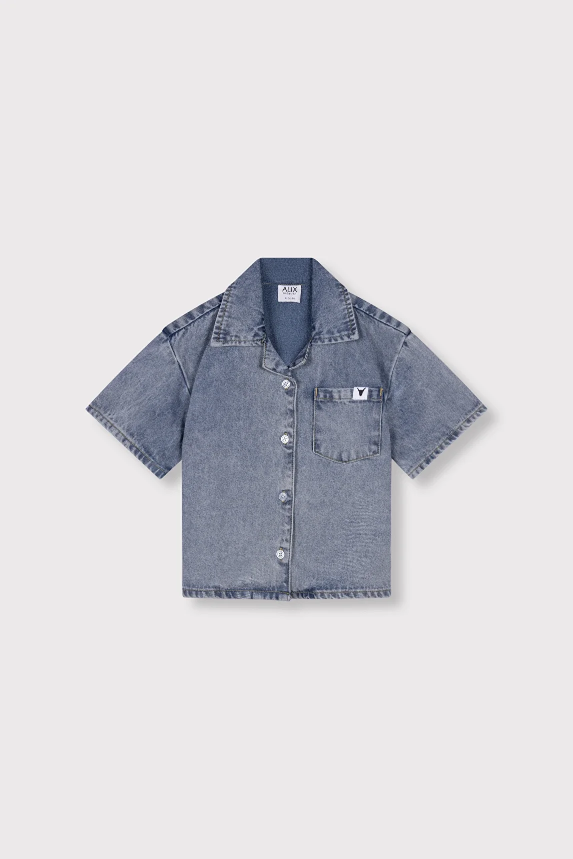 Alix The Label KIDS SHORT SLEEVE DENIM BLOUSE