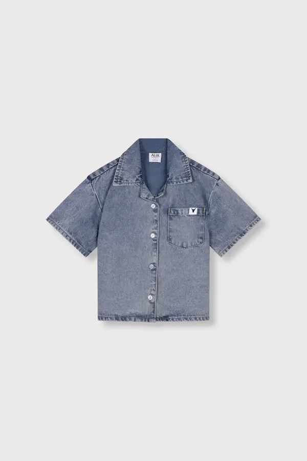 Alix The Label KIDS SHORT SLEEVE DENIM BLOUSE