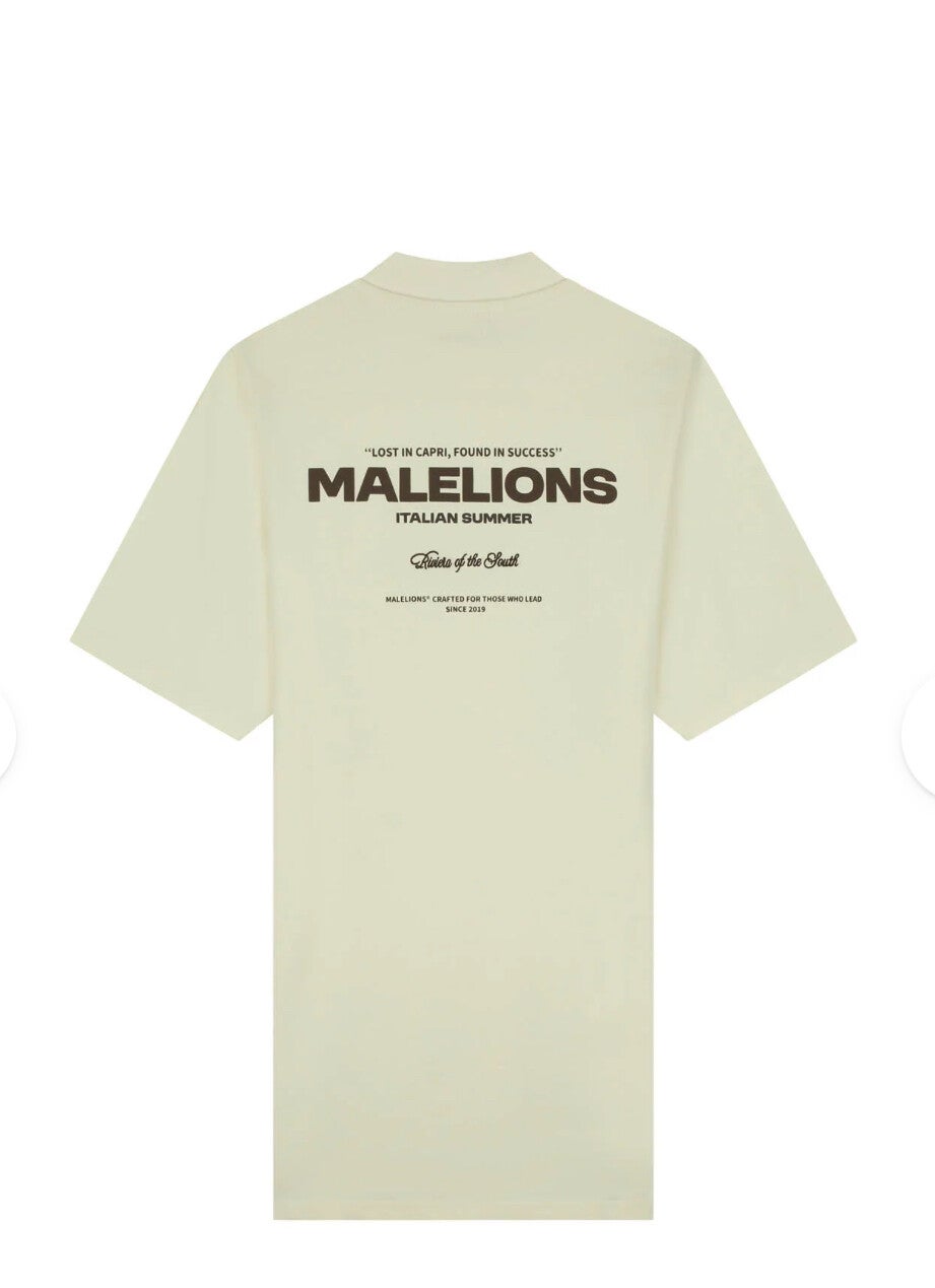 Malelions Women Italian Summer T-Shirt Dress | Cream/Chocolate